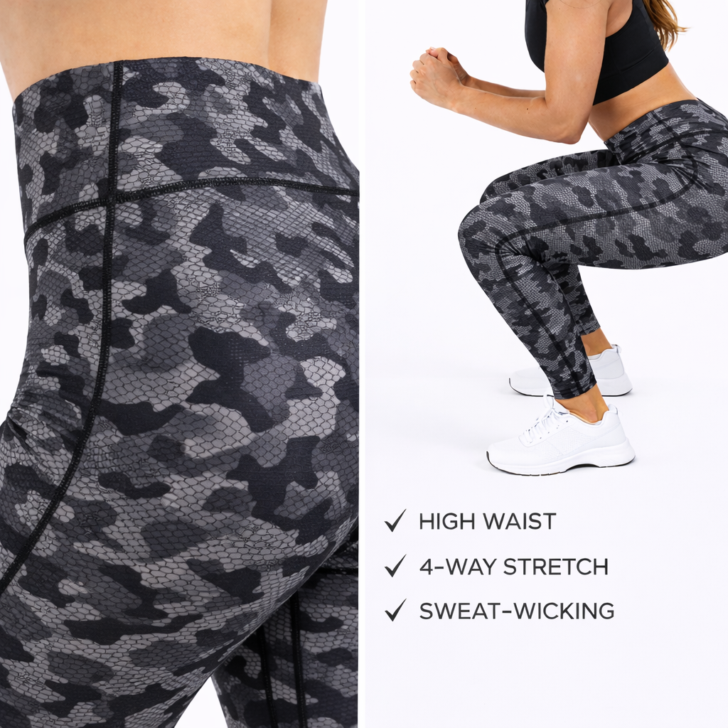 TriDri TR032 – Performance Leggings – Camo Charcoal