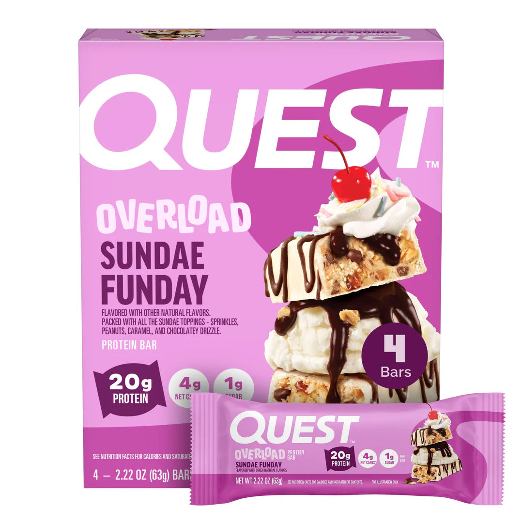 Quest Overload Sunday Funday Overload Protein Bar – 12 x 61g - Sidste Salgsdato 17.07.2026