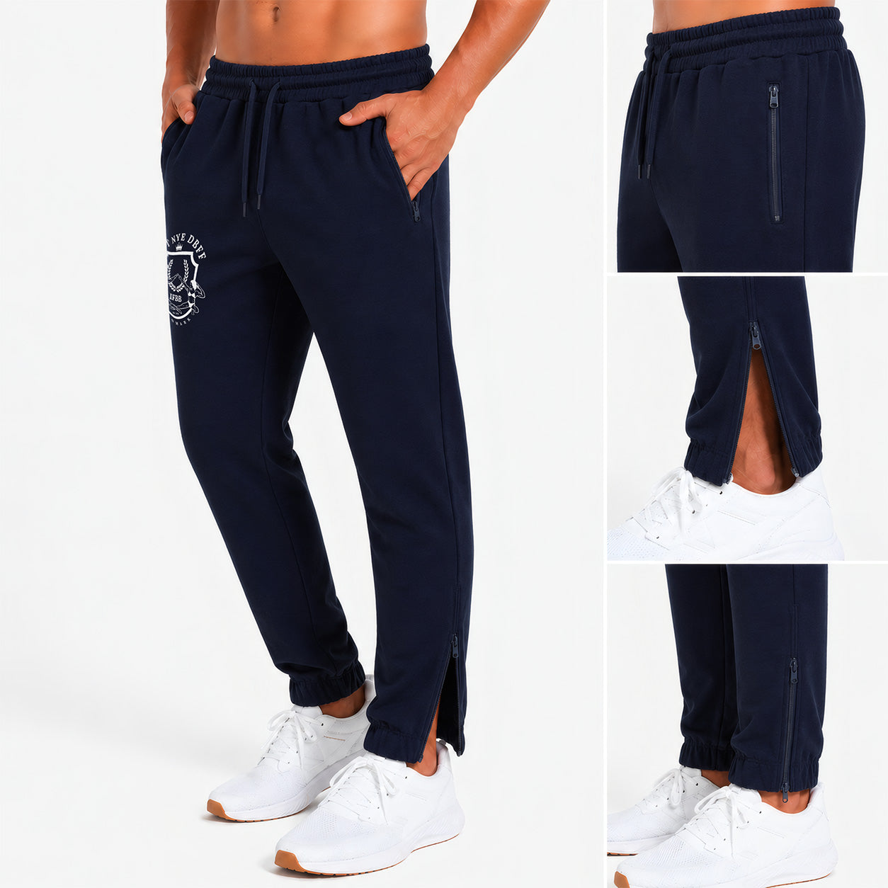 DBFF - Men`s Spun Dyed Joggers - Navy - White Logo