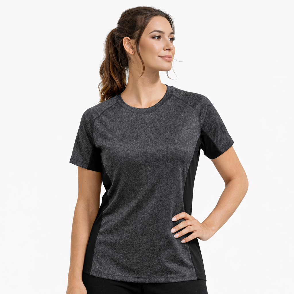 TriDri® - TR048 Women's contrast panel performance t-shirt Charcoal