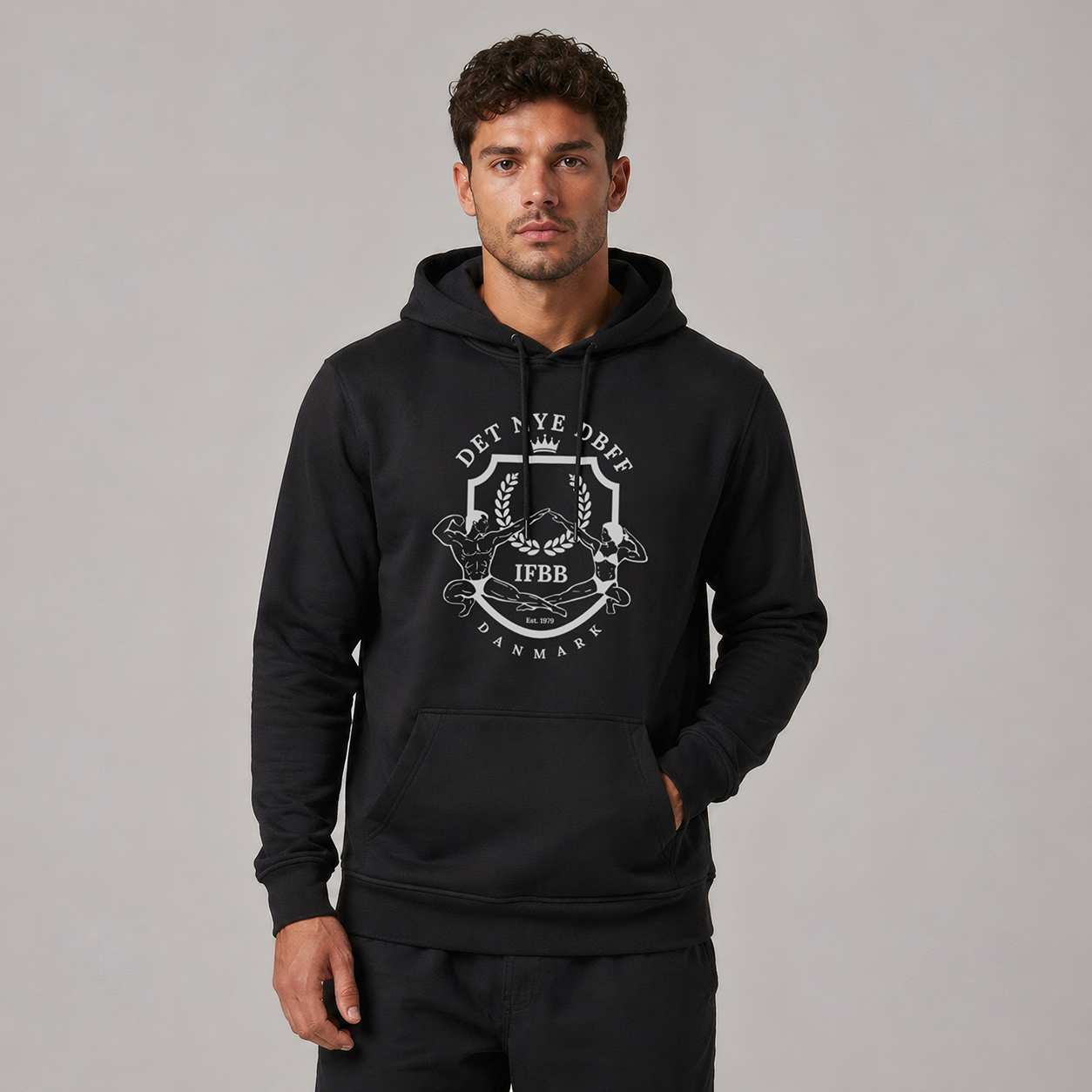 DBFF - Unisex Hoodie - Black - Dark Grey Print