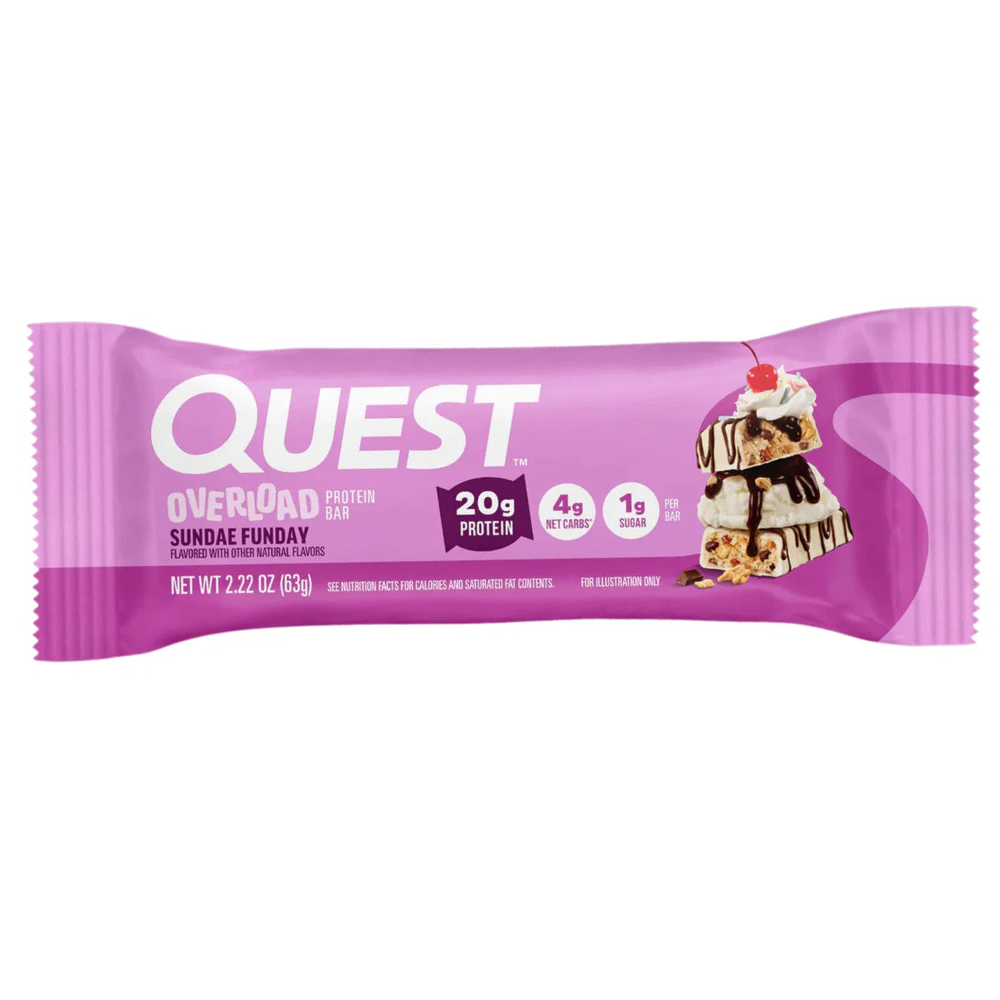 Quest Overload Protein Bar – Sundae Funday – 12 x 63g - Sidste Salgsdato 21.09.2026