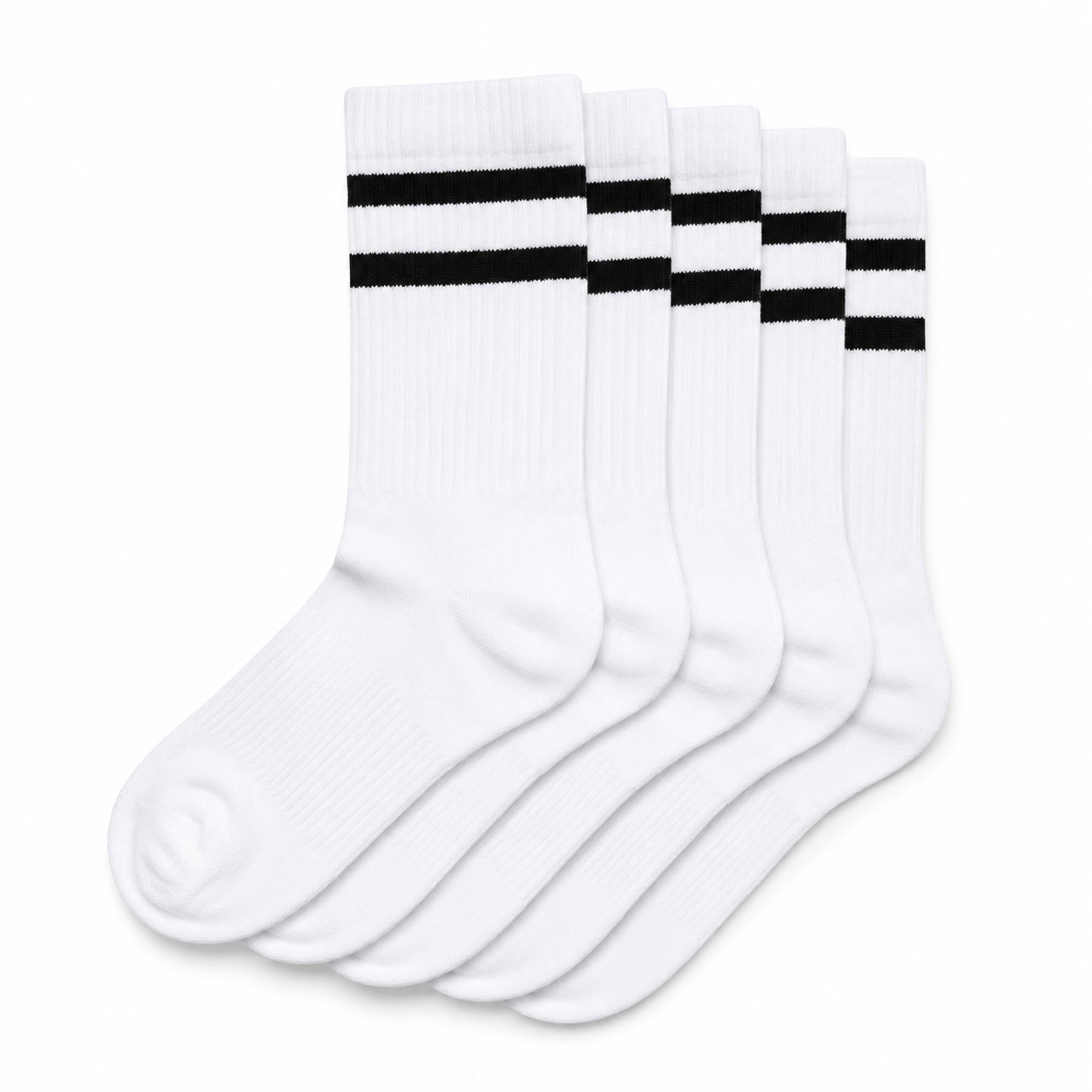 NEVERQUIT Performance Crew Socks (5-Pack) - White