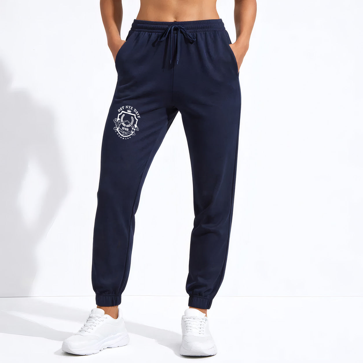 DBFF - Ladies Spun Dyed Joggers - Navy - White Logo