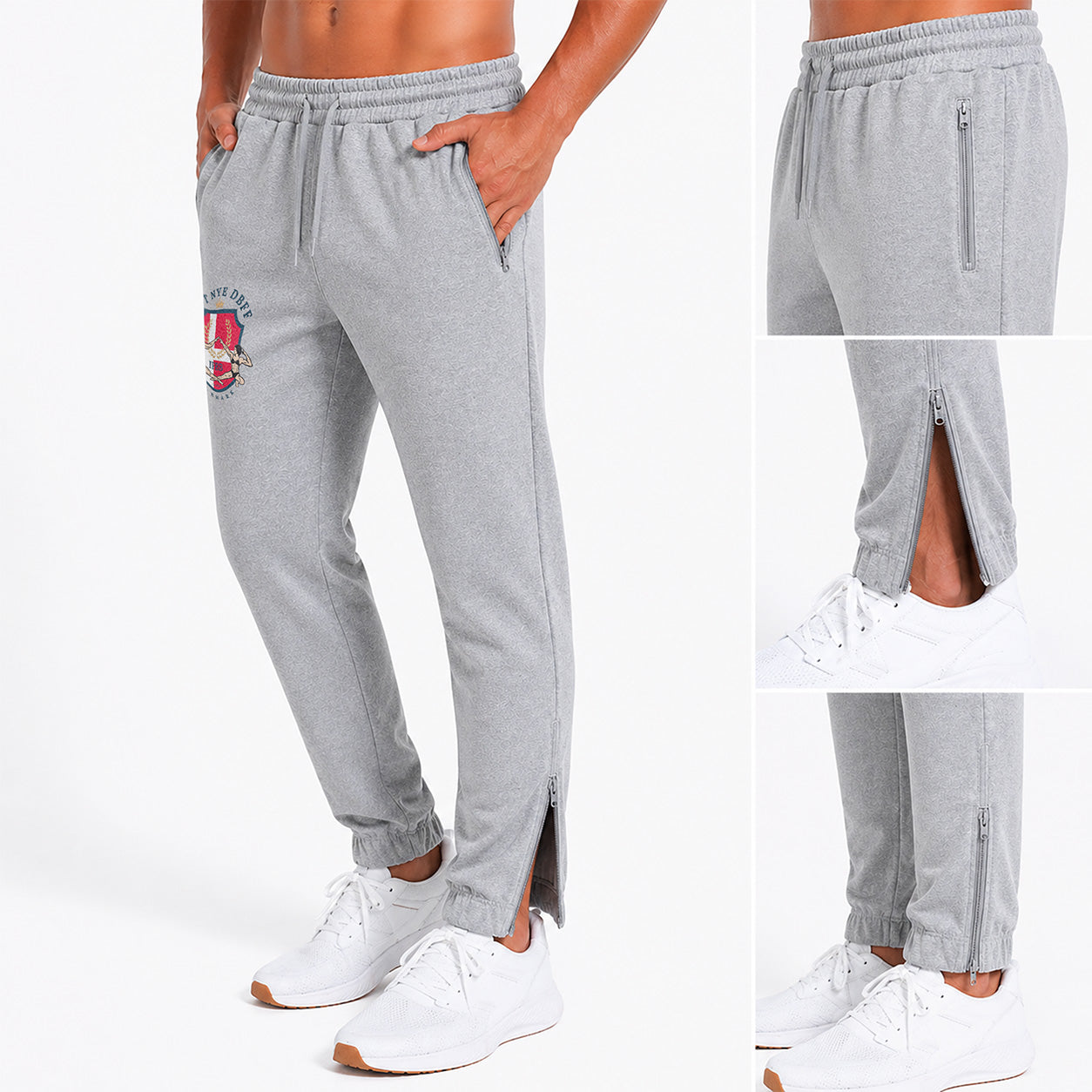 DBFF - Men`s Spun Dyed Joggers - Light Grey - Color Logo