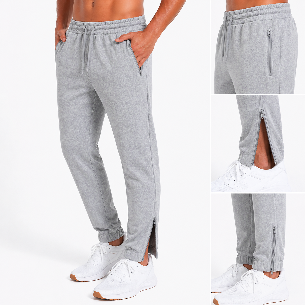 Men`s Spun Dyed Joggers - Light Grey - Blanks