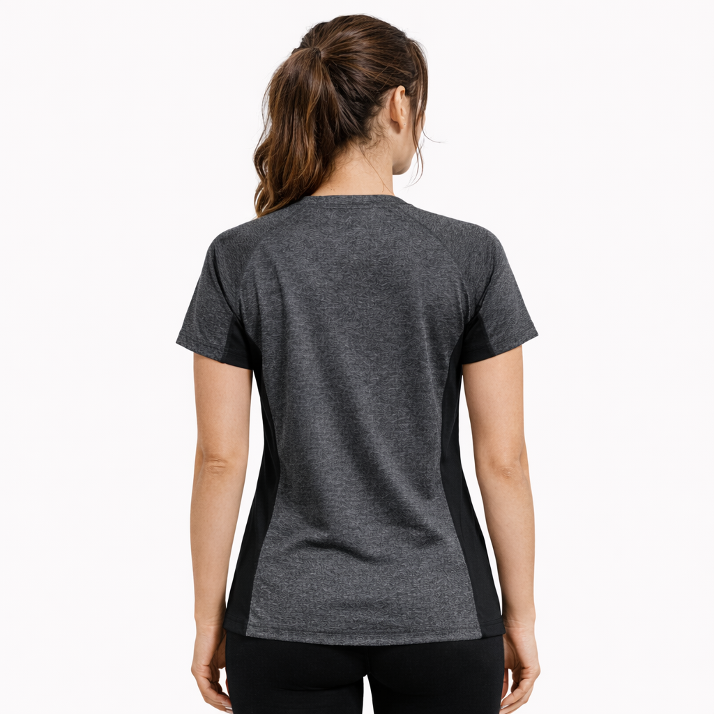 TriDri® - TR048 Women's contrast panel performance t-shirt Charcoal