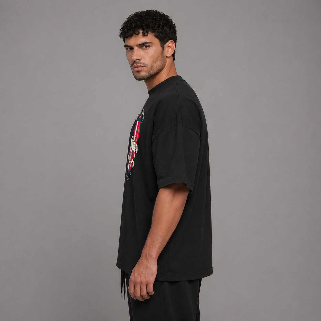 DBFF - Unisex Oversize Heavy - T-shirt - Black - Color Print