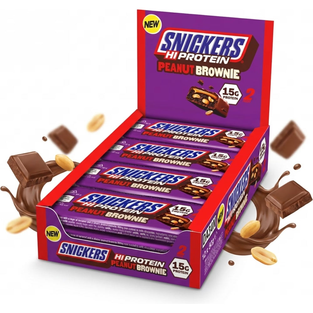 Snickers High Protein Bar – Peanut Brownie 🍫🥜 – 12 x 50 g Sidste Salgsdato 18.12.2026