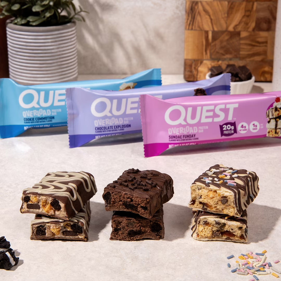 Quest Overload Protein Bar – Sundae Funday – 12 x 63g - Sidste Salgsdato 21.09.2026