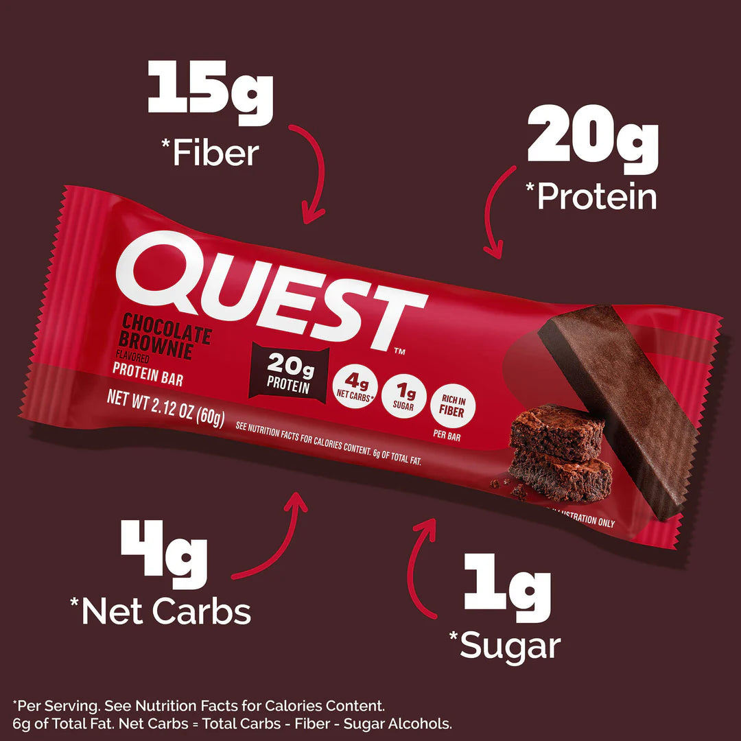 Quest Chocolate Brownie Protein Bar – 12 Bars 🍫🍫 Sidste Salgsdato 28.10.2026 (Copy)