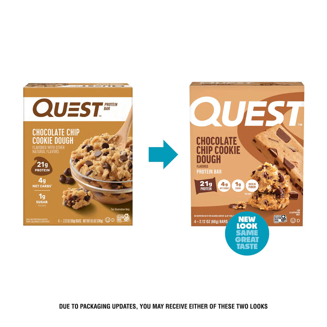 Quest Chocolate Chip Cookie Dough Protein Bar – 12 Bars 🍪🍫 (12 x 60g) Sidste Salgsdato 09.10.2026