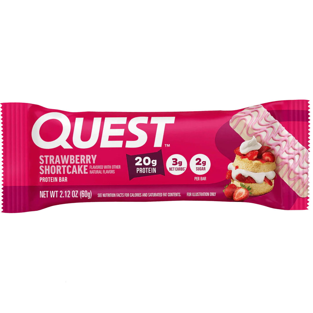 PRESALE - SENDES FØRST UD 18 JUNI !!!!! - Quest Protein Bar – Strawberry Shortcake (12 x 60 g) Sidste Salgsdato 24.08.2026