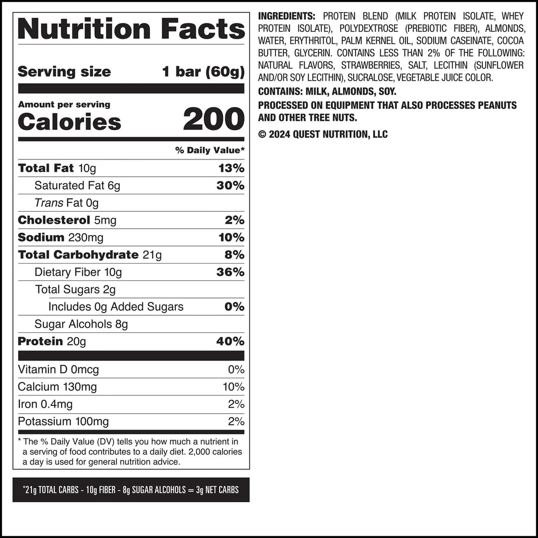 PRESALE - SENDES FØRST UD 18 JUNI !!!!! - Quest Protein Bar – Strawberry Shortcake (12 x 60 g) Sidste Salgsdato 24.08.2026