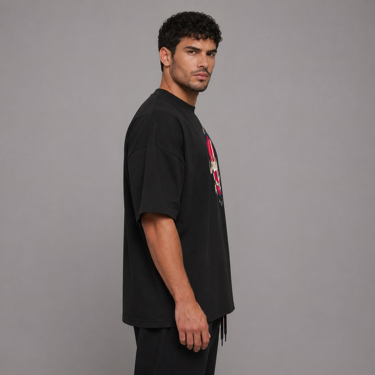 DBFF - Unisex Oversize Heavy - T-shirt - Black - Color Print