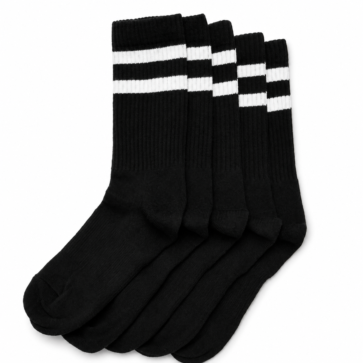 NEVERQUIT Performance Crew Socks (5-Pack) - Black