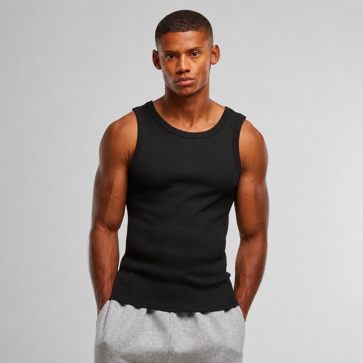 Rib Tank Top – Black