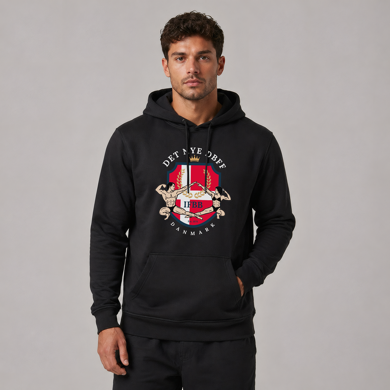 DBFF - Unisex Hoodie - Black - Farvet Print