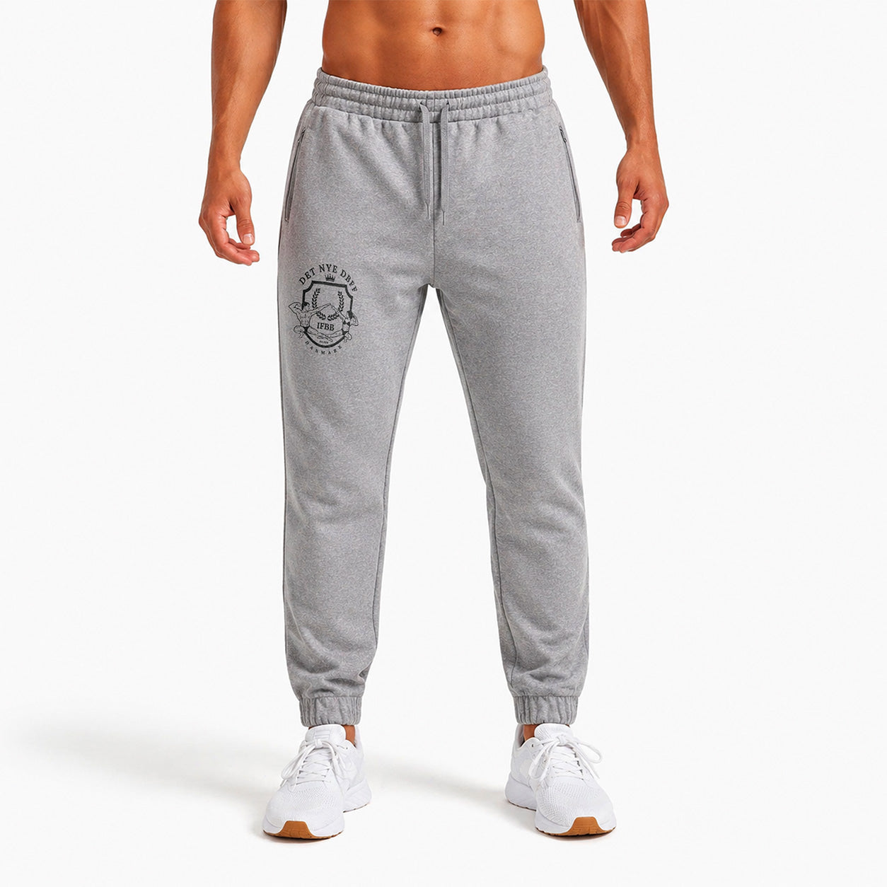 DBFF - Men`s Spun Dyed Joggers - Light Grey - Black Logo