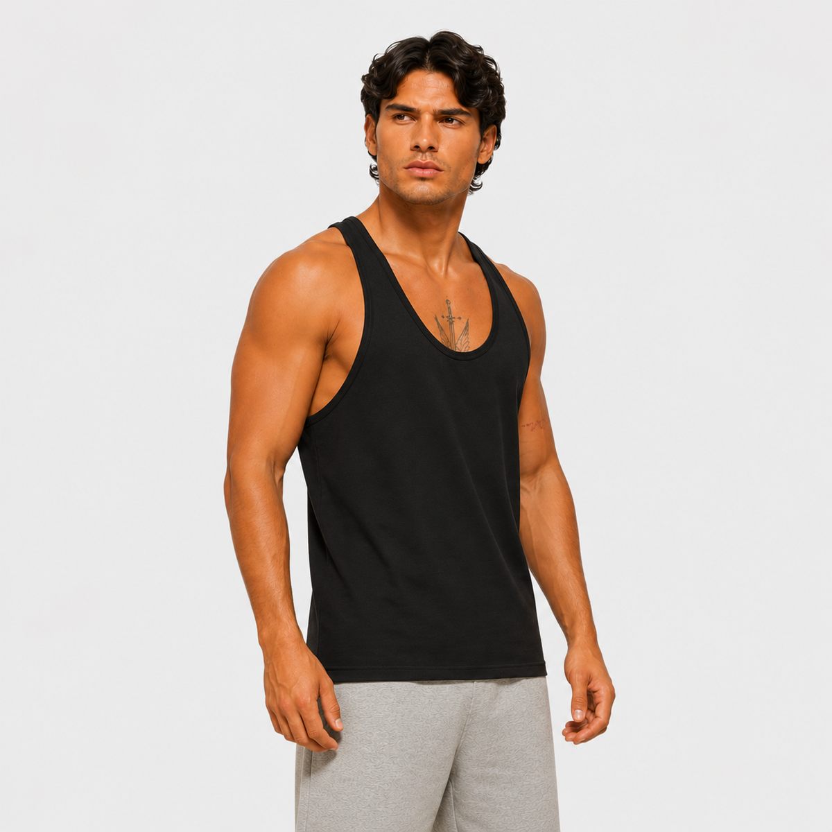 Muscle Tank Top - Grå logo
