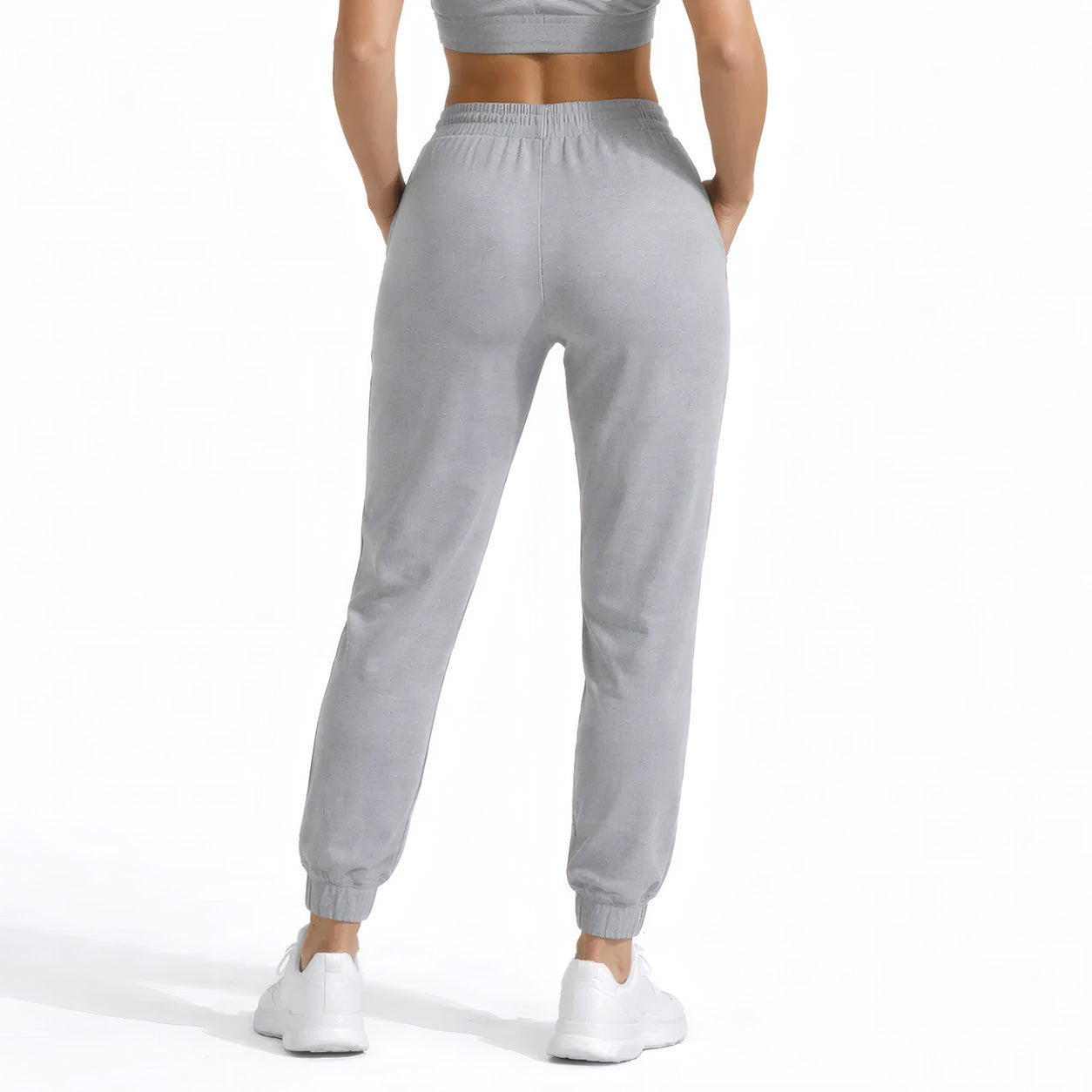DBFF - Ladies Spun Dyed Joggers - Grey - Black Logo