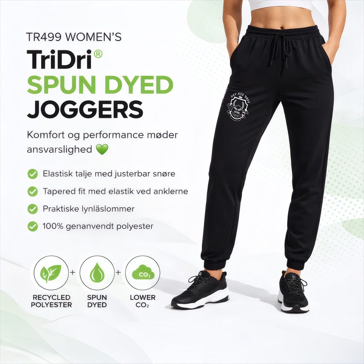DBFF - Ladies Spun Dyed Joggers - Navy - White Logo