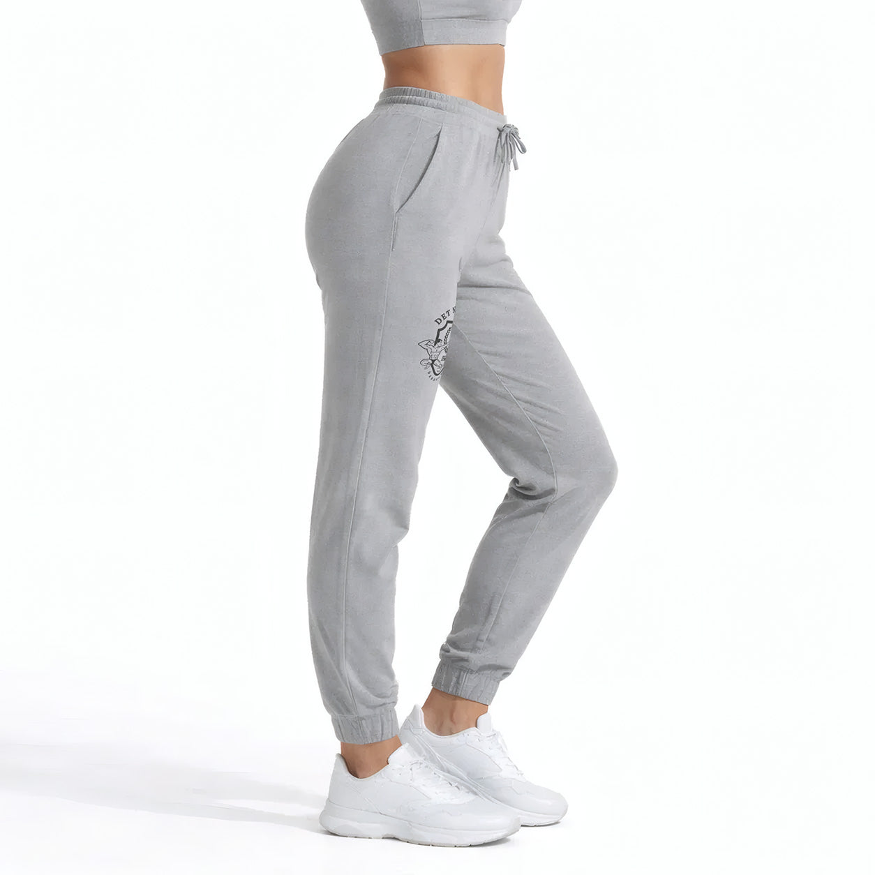 DBFF - Ladies Spun Dyed Joggers - Grey - Black Logo
