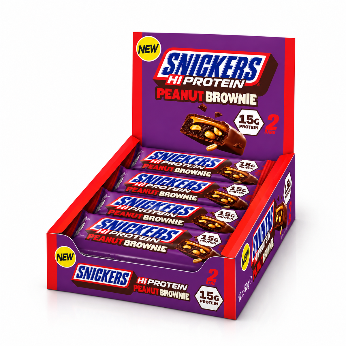 Snickers High Protein Bar – Peanut Brownie 🍫🥜 – 12 x 50 g Sidste Salgsdato 18.12.2026