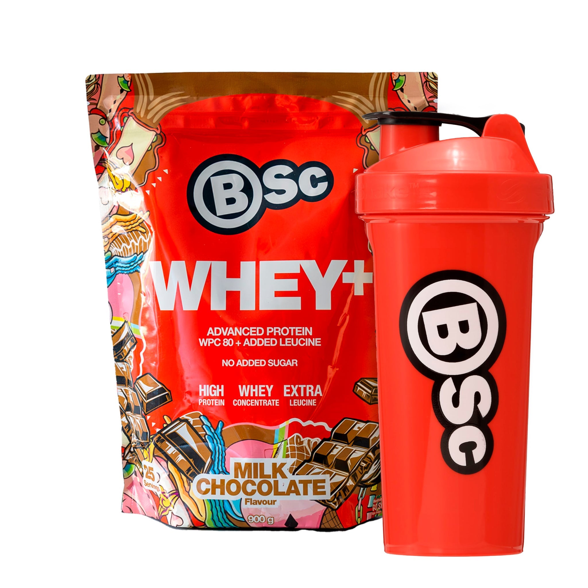 Whey + - Milk Chocolate (900G) og Shaker