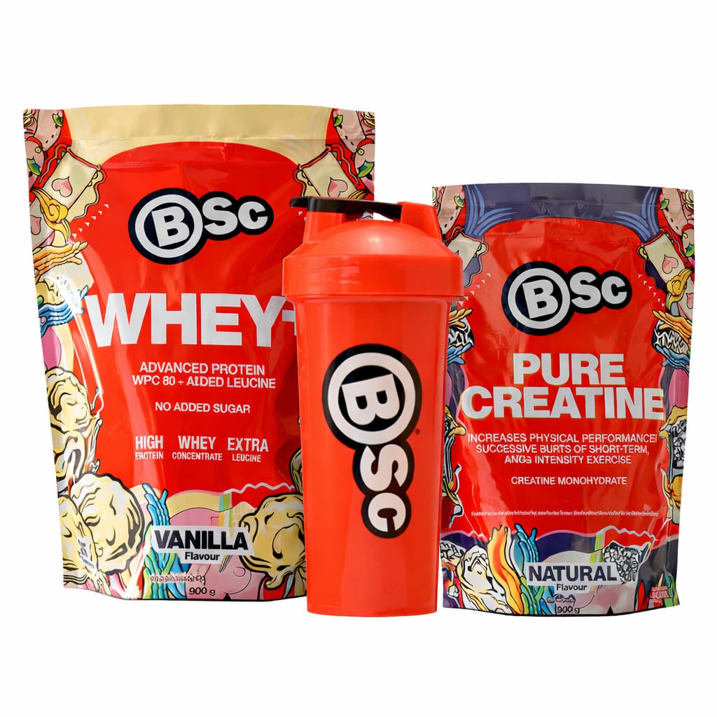 1x Whey+ 900g 1 x Pure Creatine 500 gram og Shaker - Vanilla