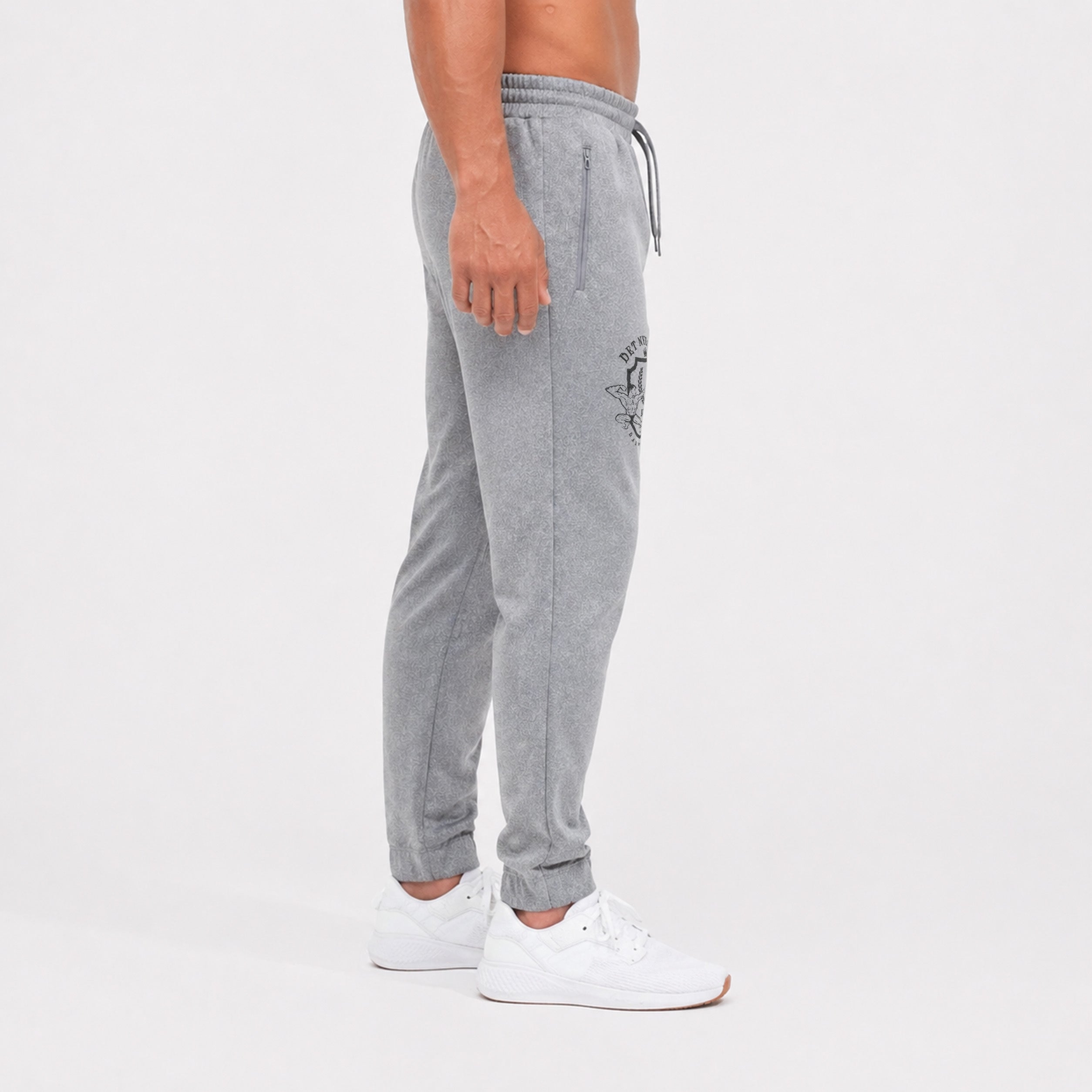 DBFF - Men`s Spun Dyed Joggers - Light Grey - Black Logo