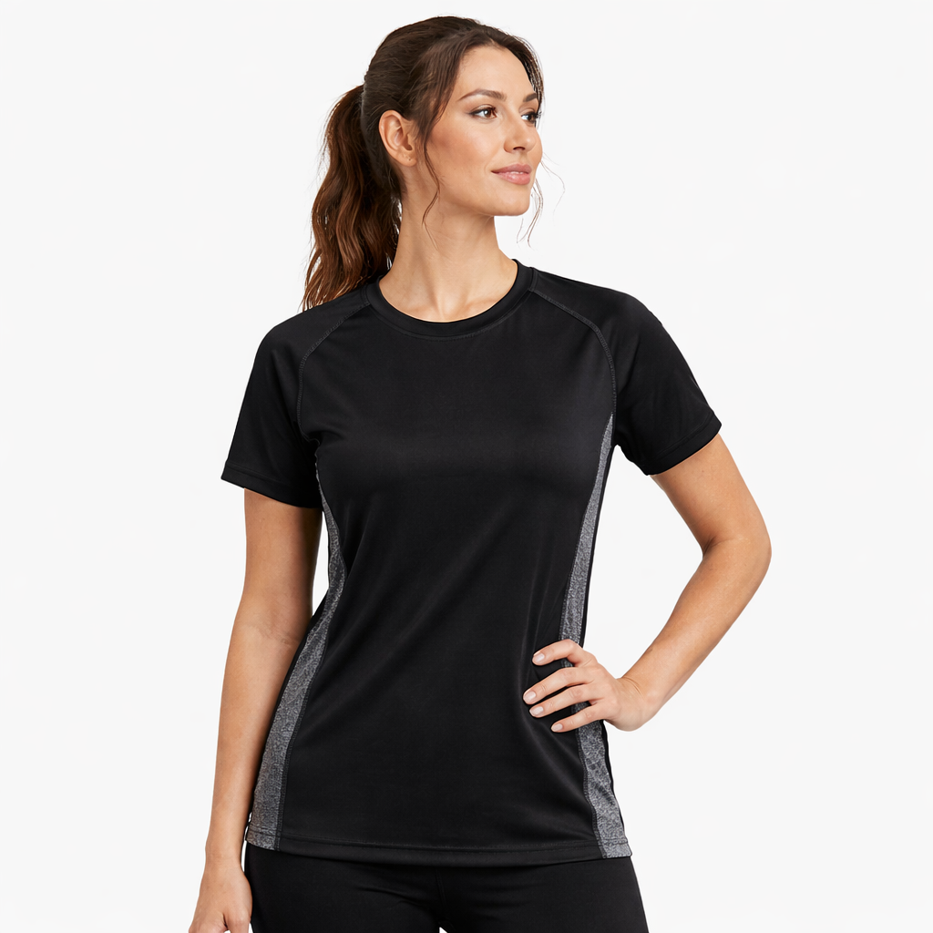 TriDri®  - TR048 Women's contrast panel performance t-shirt Black