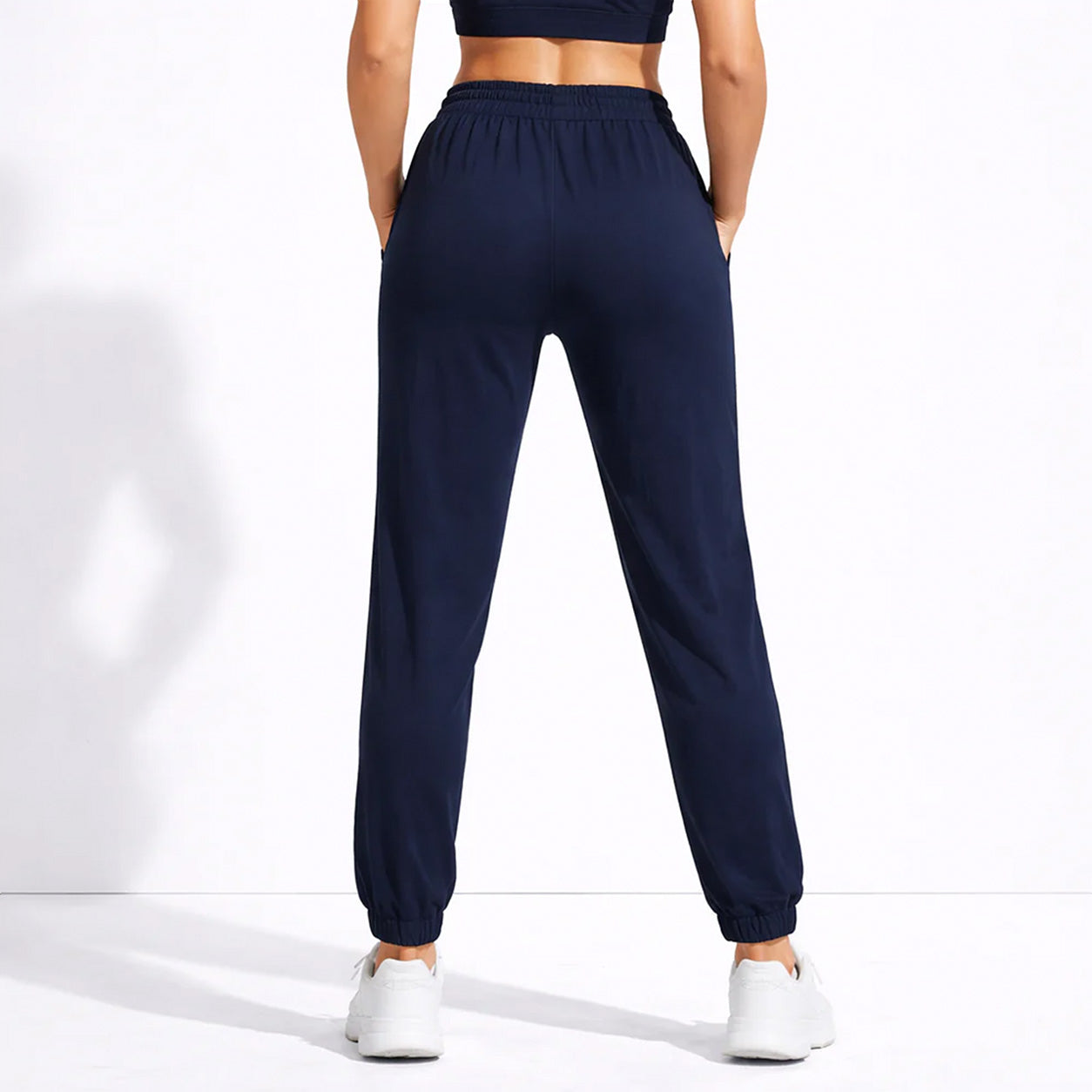 DBFF - Ladies Spun Dyed Joggers - Navy - White Logo