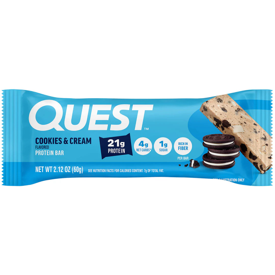Quest Cookies & Cream Protein Bar – 12 Bars 🍪🥛 (12 x 60g) Sidste Salgsdato 17.09.2026