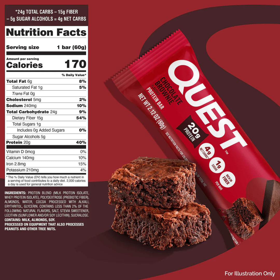 Quest Chocolate Brownie Protein Bar – 12 Bars 🍫🍫 Sidste Salgsdato 28.10.2026 (Copy)