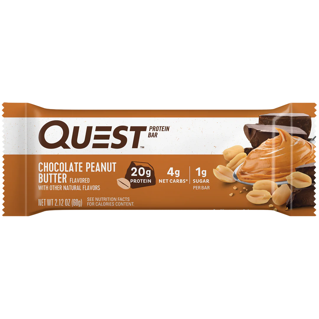 Quest Chocolate Peanut Butter Protein Bar – 12 Bars 🥜🍫  (12 x 60g) Sidste Salgsdato 15.10.2026