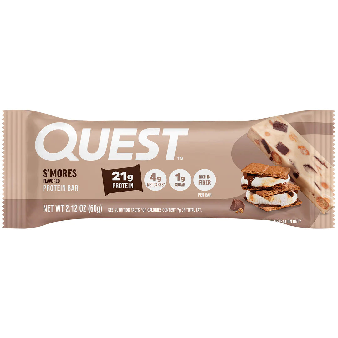 Quest S'Mores Protein Bar – 12 Bars 🔥🍫 (12 x 60g) Sidste Salgsdato 08.10.2026