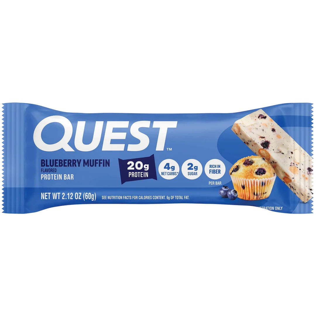 Quest Blueberry Muffin Protein Bar – 12 Bars 🫐🧁 (12 x 60g) Sidste Salgsdato 12.09.2026