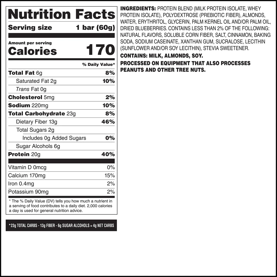 Quest Blueberry Muffin Protein Bar – 12 Bars 🫐🧁 (12 x 60g) Sidste Salgsdato 12.09.2026