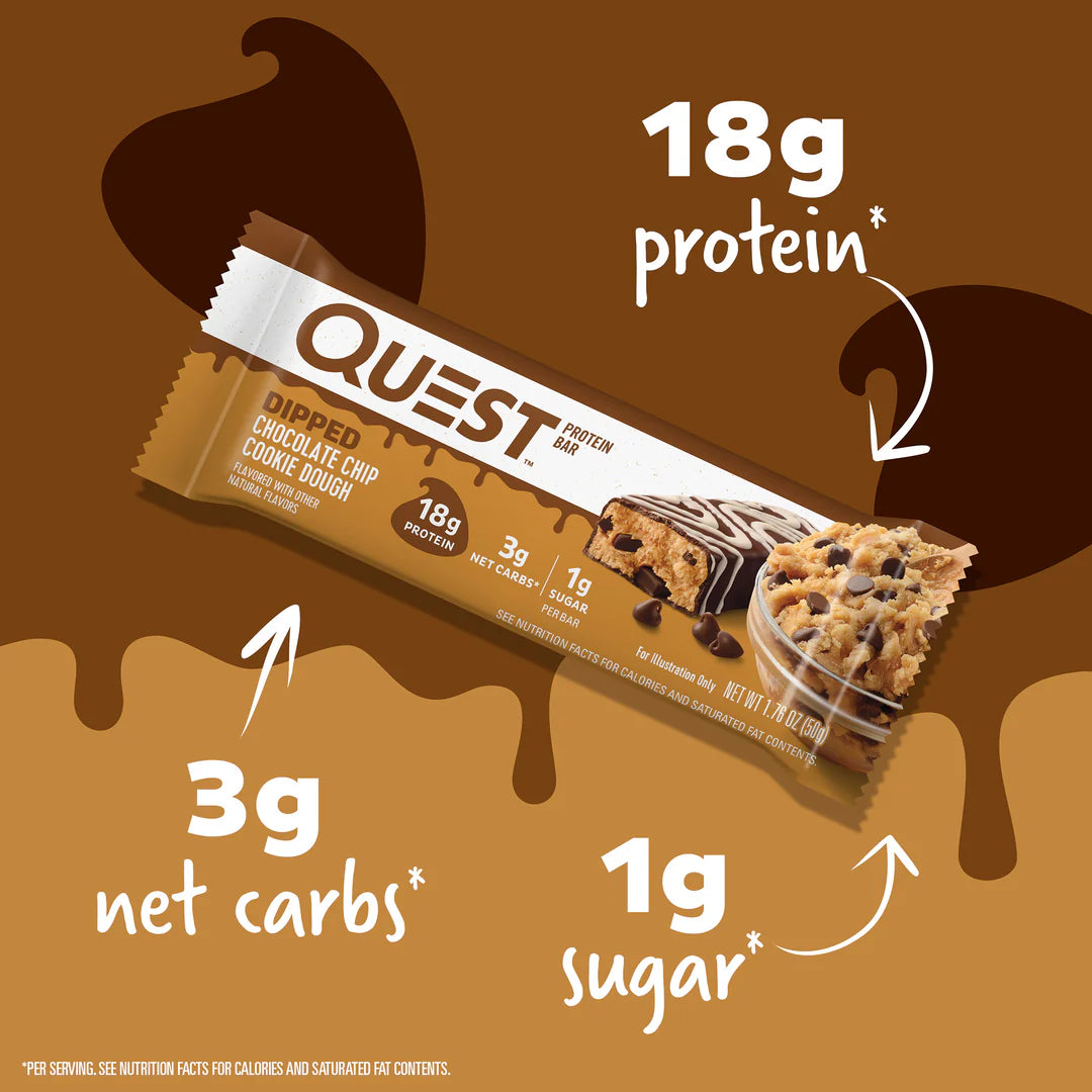 Quest Nutrition – Dipped Chocolate Chip Cookie Dough (12 x 50g) Sidste Salgsdato 17.07.2026