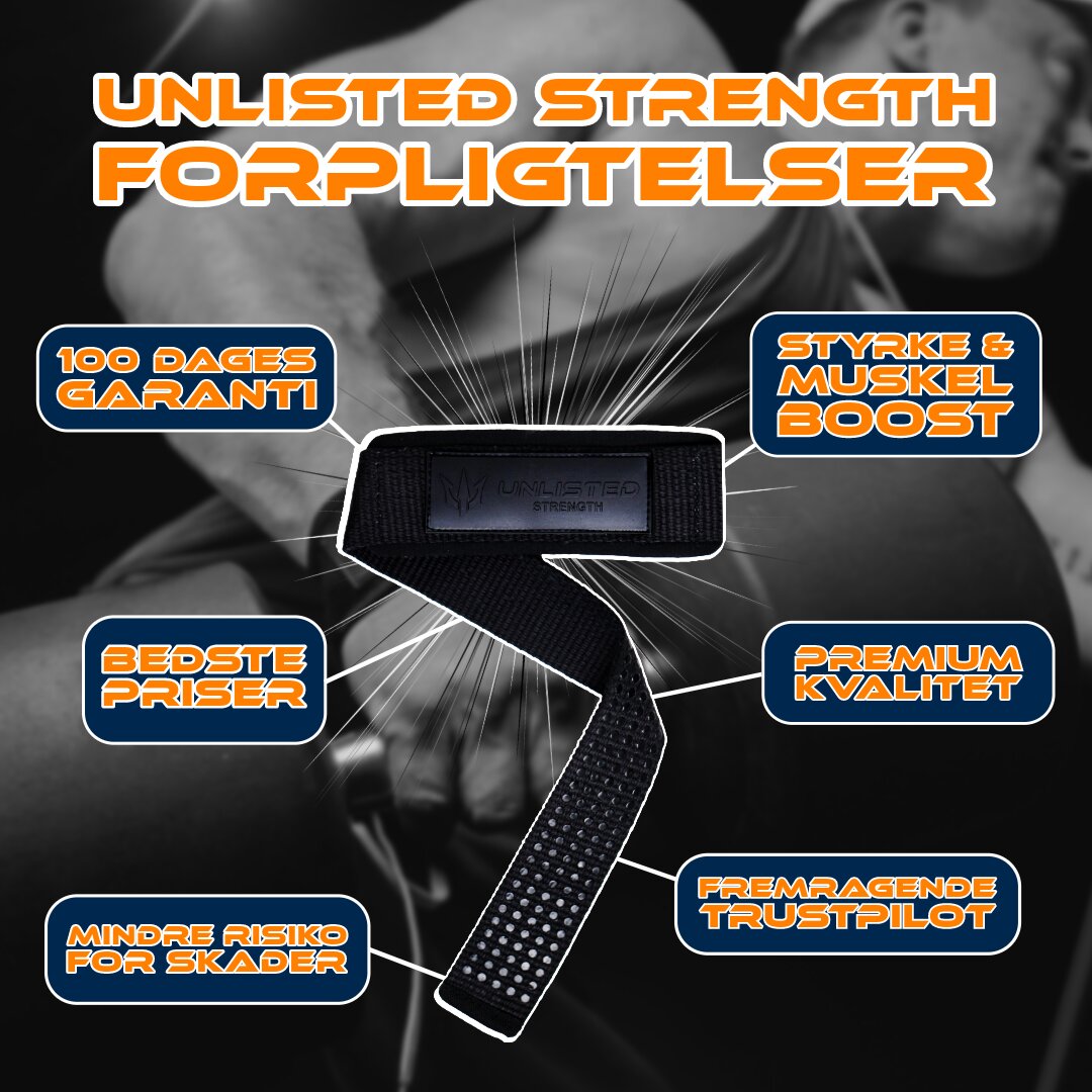 Illustrationsbillede af de 6 vigtigste fordele ved at købe Unlisted Strength lifting straps ved siden af lifting straps